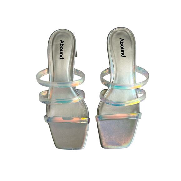 Abound Women’s Ethan Silver Translucent Heel
Strappy Slide Sandals Size 7.5 - Picture 2 of 7